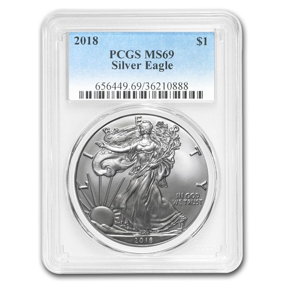 2018 Silver American Eagle MS-69 PCGS 2018 Silver American Eagle MS-69 PCGS